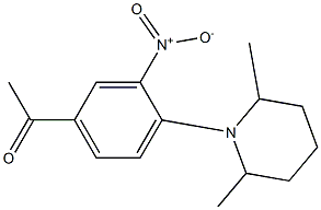 1-[4-(2,6-dimethylpiperidin-1-yl)-3-nitrophenyl]ethan-1-one Struktur