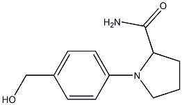 1-[4-(hydroxymethyl)phenyl]pyrrolidine-2-carboxamide Struktur