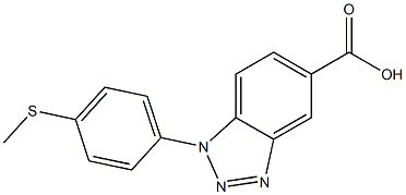 1-[4-(methylsulfanyl)phenyl]-1H-1,2,3-benzotriazole-5-carboxylic acid Struktur