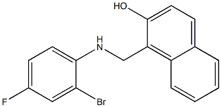 1-{[(2-bromo-4-fluorophenyl)amino]methyl}naphthalen-2-ol Struktur