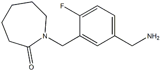 1-{[5-(aminomethyl)-2-fluorophenyl]methyl}azepan-2-one Struktur