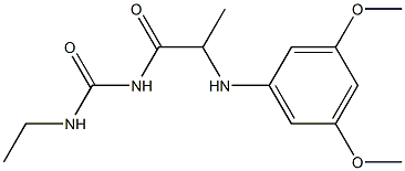 1-{2-[(3,5-dimethoxyphenyl)amino]propanoyl}-3-ethylurea Struktur