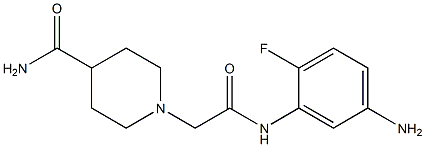 1-{2-[(5-amino-2-fluorophenyl)amino]-2-oxoethyl}piperidine-4-carboxamide Struktur