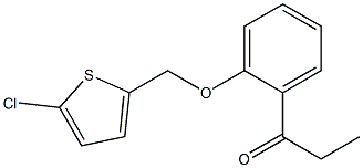 1-{2-[(5-chlorothiophen-2-yl)methoxy]phenyl}propan-1-one Struktur