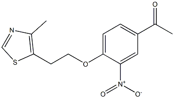 1-{4-[2-(4-methyl-1,3-thiazol-5-yl)ethoxy]-3-nitrophenyl}ethan-1-one Struktur