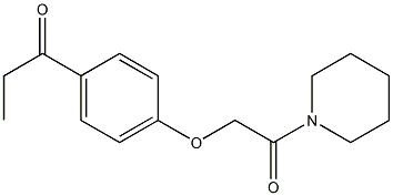 1-{4-[2-oxo-2-(piperidin-1-yl)ethoxy]phenyl}propan-1-one Struktur