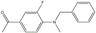 1-{4-[benzyl(methyl)amino]-3-fluorophenyl}ethan-1-one Struktur