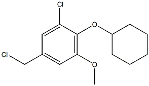 1-chloro-5-(chloromethyl)-2-(cyclohexyloxy)-3-methoxybenzene Struktur