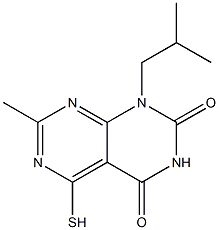 1-isobutyl-5-mercapto-7-methylpyrimido[4,5-d]pyrimidine-2,4(1H,3H)-dione Struktur