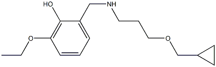 2-({[3-(cyclopropylmethoxy)propyl]amino}methyl)-6-ethoxyphenol Struktur