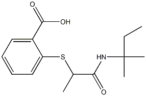 2-({1-[(2-methylbutan-2-yl)carbamoyl]ethyl}sulfanyl)benzoic acid Struktur