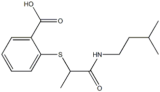 2-({1-[(3-methylbutyl)carbamoyl]ethyl}sulfanyl)benzoic acid Struktur