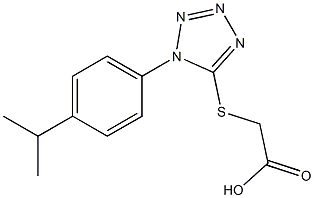 2-({1-[4-(propan-2-yl)phenyl]-1H-1,2,3,4-tetrazol-5-yl}sulfanyl)acetic acid Struktur