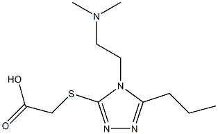 2-({4-[2-(dimethylamino)ethyl]-5-propyl-4H-1,2,4-triazol-3-yl}sulfanyl)acetic acid Struktur