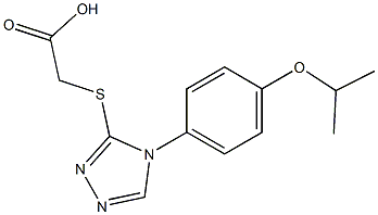 2-({4-[4-(propan-2-yloxy)phenyl]-4H-1,2,4-triazol-3-yl}sulfanyl)acetic acid Struktur