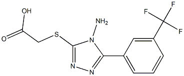 2-({4-amino-5-[3-(trifluoromethyl)phenyl]-4H-1,2,4-triazol-3-yl}sulfanyl)acetic acid Struktur