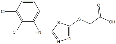 2-({5-[(2,3-dichlorophenyl)amino]-1,3,4-thiadiazol-2-yl}sulfanyl)acetic acid Struktur