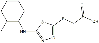 2-({5-[(2-methylcyclohexyl)amino]-1,3,4-thiadiazol-2-yl}sulfanyl)acetic acid Struktur