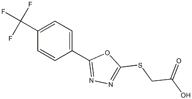 2-({5-[4-(trifluoromethyl)phenyl]-1,3,4-oxadiazol-2-yl}sulfanyl)acetic acid Struktur