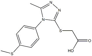 2-({5-methyl-4-[4-(methylsulfanyl)phenyl]-4H-1,2,4-triazol-3-yl}sulfanyl)acetic acid Struktur