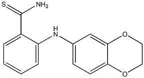 2-(2,3-dihydro-1,4-benzodioxin-6-ylamino)benzene-1-carbothioamide Struktur