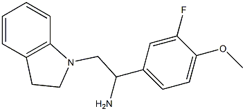 2-(2,3-dihydro-1H-indol-1-yl)-1-(3-fluoro-4-methoxyphenyl)ethan-1-amine Struktur