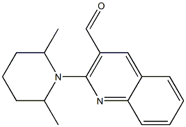 2-(2,6-dimethylpiperidin-1-yl)quinoline-3-carbaldehyde Struktur