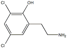 2-(2-aminoethyl)-4,6-dichlorophenol Struktur