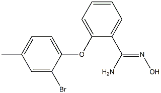 2-(2-bromo-4-methylphenoxy)-N'-hydroxybenzene-1-carboximidamide Struktur