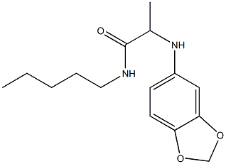 2-(2H-1,3-benzodioxol-5-ylamino)-N-pentylpropanamide Struktur