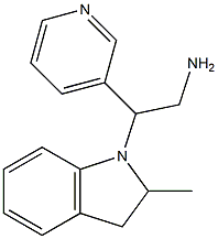 2-(2-methyl-2,3-dihydro-1H-indol-1-yl)-2-(pyridin-3-yl)ethan-1-amine Struktur