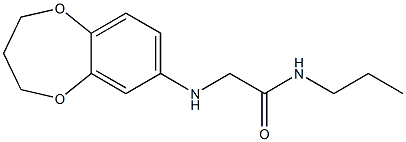 2-(3,4-dihydro-2H-1,5-benzodioxepin-7-ylamino)-N-propylacetamide Struktur