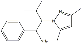 2-(3,5-dimethyl-1H-pyrazol-1-yl)-3-methyl-1-phenylbutan-1-amine Struktur