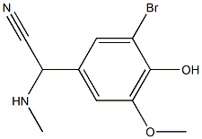 2-(3-bromo-4-hydroxy-5-methoxyphenyl)-2-(methylamino)acetonitrile Struktur