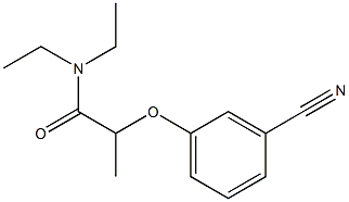 2-(3-cyanophenoxy)-N,N-diethylpropanamide Struktur