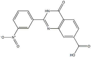 2-(3-nitrophenyl)-4-oxo-3,4-dihydroquinazoline-7-carboxylic acid Struktur