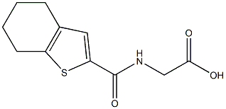 2-(4,5,6,7-tetrahydro-1-benzothiophen-2-ylformamido)acetic acid Struktur