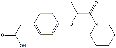 2-(4-{[1-oxo-1-(piperidin-1-yl)propan-2-yl]oxy}phenyl)acetic acid Struktur