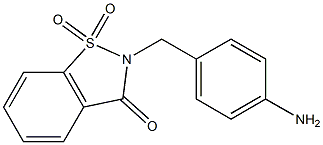 2-(4-aminobenzyl)-1,2-benzisothiazol-3(2H)-one 1,1-dioxide Struktur