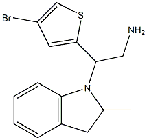 2-(4-bromothiophen-2-yl)-2-(2-methyl-2,3-dihydro-1H-indol-1-yl)ethan-1-amine Struktur