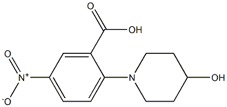 2-(4-hydroxypiperidin-1-yl)-5-nitrobenzoic acid Struktur