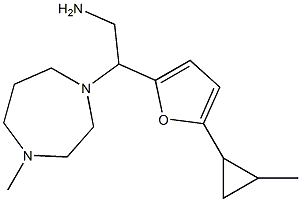 2-(4-methyl-1,4-diazepan-1-yl)-2-[5-(2-methylcyclopropyl)furan-2-yl]ethan-1-amine Struktur