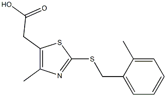 2-(4-methyl-2-{[(2-methylphenyl)methyl]sulfanyl}-1,3-thiazol-5-yl)acetic acid Struktur