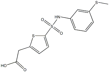 2-(5-{[3-(methylsulfanyl)phenyl]sulfamoyl}thiophen-2-yl)acetic acid Struktur