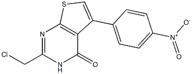 2-(chloromethyl)-5-(4-nitrophenyl)-3H,4H-thieno[2,3-d]pyrimidin-4-one Struktur