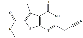 2-(cyanomethyl)-N,N,5-trimethyl-4-oxo-3,4-dihydrothieno[2,3-d]pyrimidine-6-carboxamide Struktur