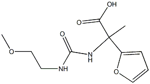 2-(furan-2-yl)-2-{[(2-methoxyethyl)carbamoyl]amino}propanoic acid Struktur