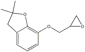 2,2-dimethyl-7-(oxiran-2-ylmethoxy)-2,3-dihydro-1-benzofuran Struktur