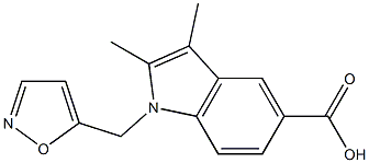 2,3-dimethyl-1-(1,2-oxazol-5-ylmethyl)-1H-indole-5-carboxylic acid Struktur