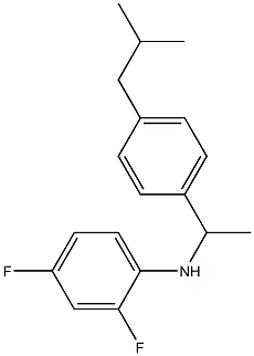 2,4-difluoro-N-{1-[4-(2-methylpropyl)phenyl]ethyl}aniline Struktur